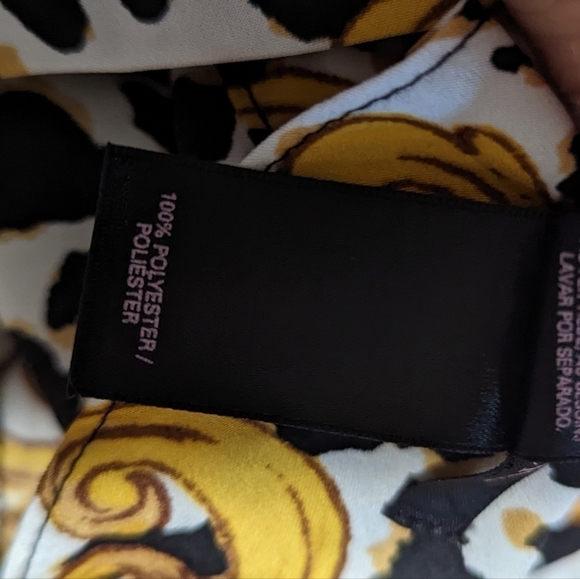 Y2K Vintage Victoria's Secret Jumpsuit Ornate Baroque Wrap Gold Black - Picture 9 of 9